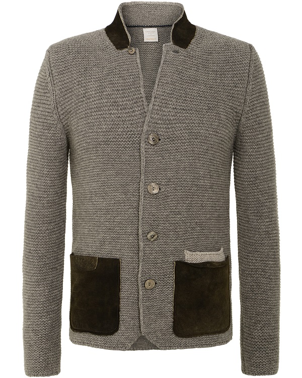 Trachten grey jacket with suede Meindl details